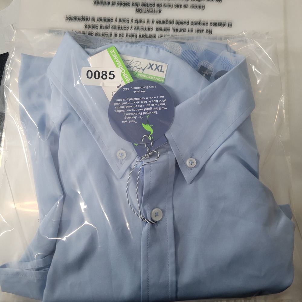 TailorByrd Performance Mens XXL Blue Stretch Button Down Long Sleeve Shirt NWT - Picture 14 of 16